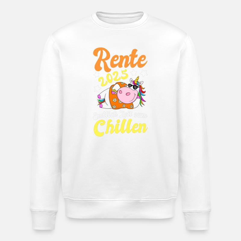 Rente 2025 Rentner Ruhestand - Stanley/Stella Unisex Bio-Sweatshirt ROLLER - Weiß