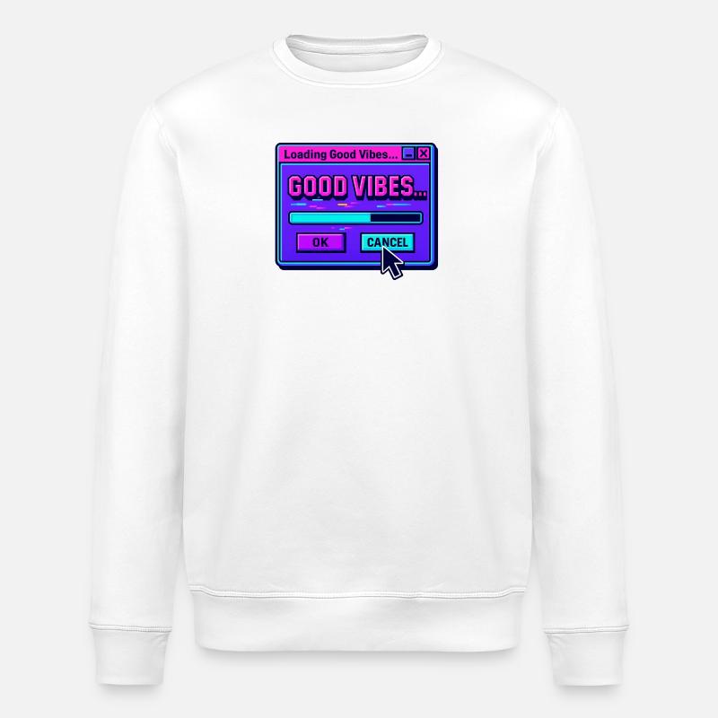 Good Vibe Loading Digital Art - Stanley/Stella ROLLER Unisex Organic Sweatshirt - white