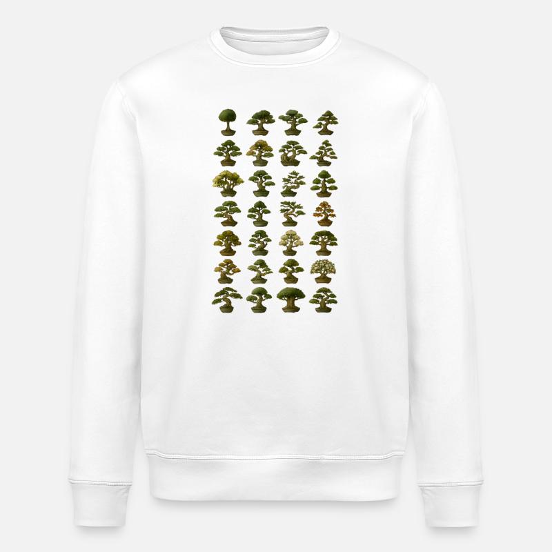 Verschiedene Bonsai Bäume Sammlung - Stanley/Stella Unisex Bio-Sweatshirt ROLLER - Weiß