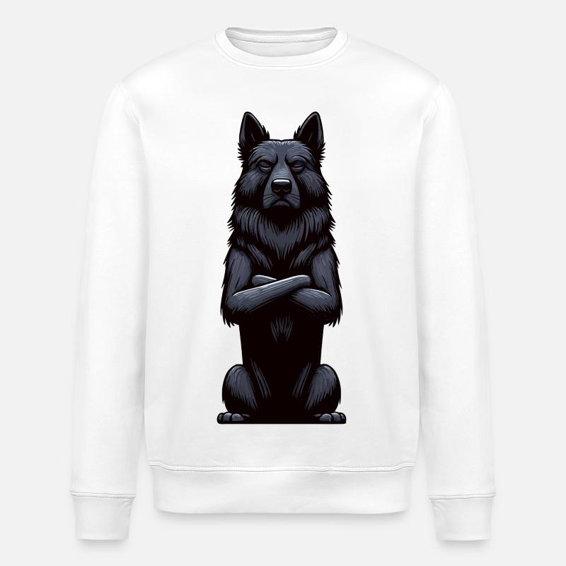 Schwarzer Schäferhund Schäferhundbesitzer  - Stanley/Stella Unisex Bio-Sweatshirt ROLLER - Weiß