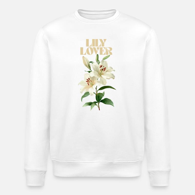 Lilienliebhaber Blumendesign - Stanley/Stella Unisex Bio-Sweatshirt ROLLER - Weiß