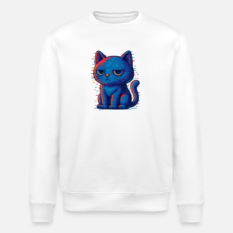 Grummel Katze - Stanley/Stella Unisex Bio-Sweatshirt ROLLER - Weiß