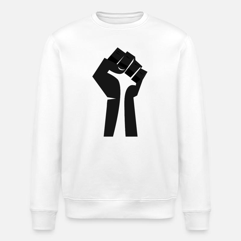 Le Poing levé - Noir & Blanc - Sweat bio ROLLER Stanley/Stella Unisexe - blanc