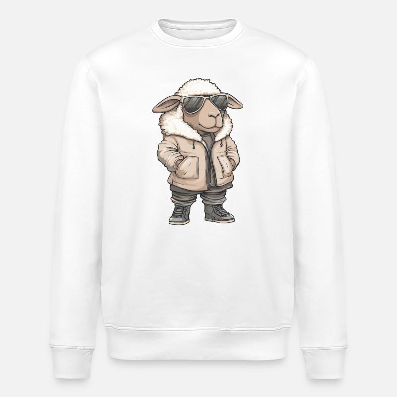 Schaf Cool Winter - Stanley/Stella Unisex Bio-Sweatshirt ROLLER - Weiß