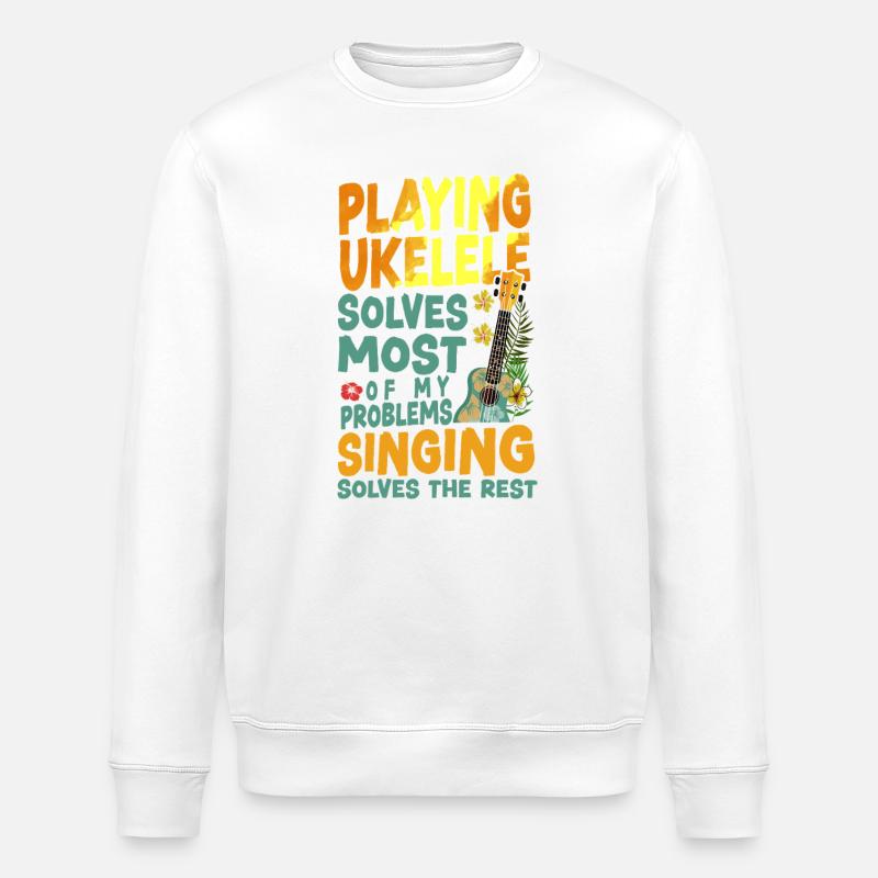 Jeu du ukulélé hawaïen - Sweat bio ROLLER Stanley/Stella Unisexe - blanc