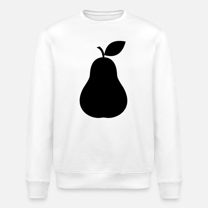 Pear silhouette fruit minimal - Stanley/Stella ROLLER Unisex Organic Sweatshirt - white