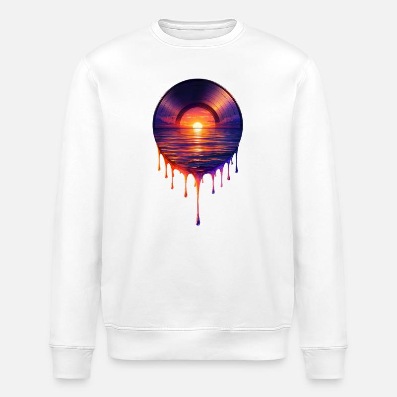Vinyle qui goutte - Sweat bio ROLLER Stanley/Stella Unisexe - blanc