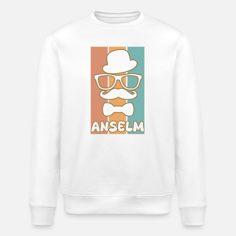 Name Anselm - Stanley/Stella Unisex Bio-Sweatshirt ROLLER - Weiß