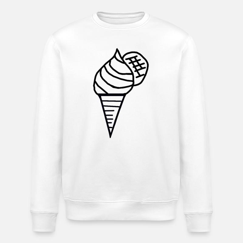 Eis  Eiscreme 60er Retro Eiswaffel Kinder - Stanley/Stella ROLLER Unisex Organic Sweatshirt - white