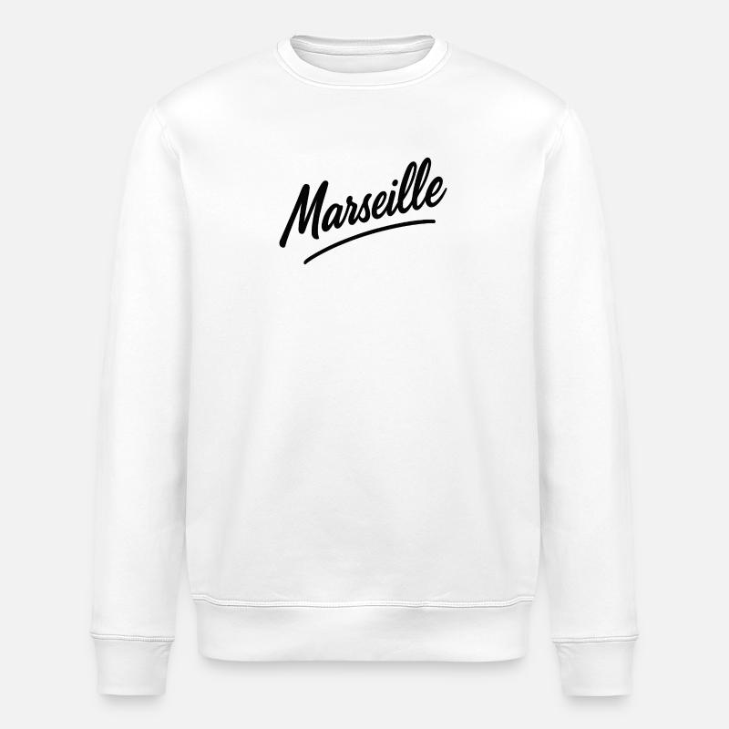 Marseille Script Swing - Stanley/Stella ROLLER Unisex Organic Sweatshirt - white