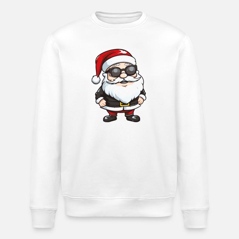 Weihnachtsmann Sonnenbrille - Stanley/Stella Unisex Bio-Sweatshirt ROLLER - Weiß
