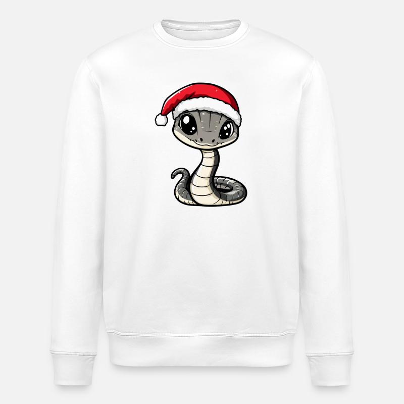 Serpent Cobra Noël - Sweat bio ROLLER Stanley/Stella Unisexe - blanc