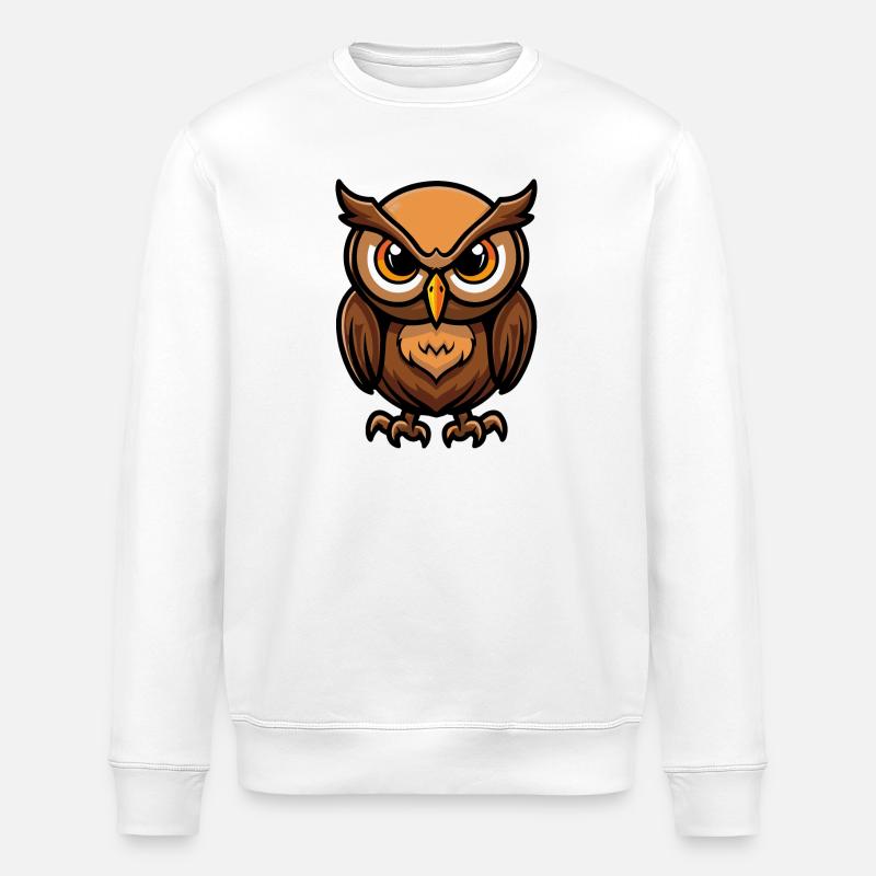 Owl Comic - Stanley/Stella ROLLER Unisex Organic Sweatshirt - white