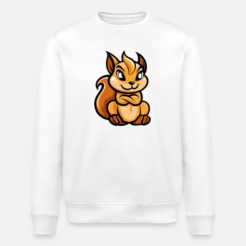 Eichhörnchen Comic - Stanley/Stella Unisex Bio-Sweatshirt ROLLER - Weiß