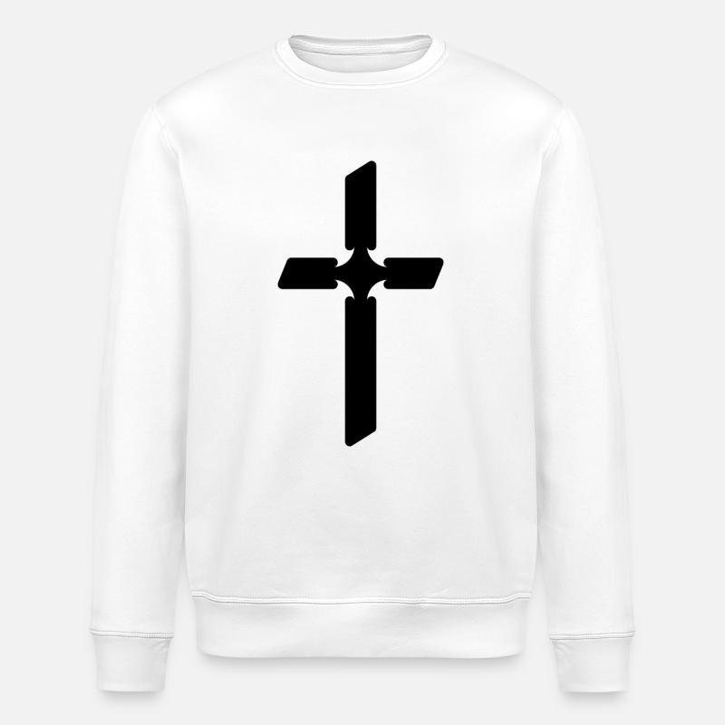 Cross Christianity - Stanley/Stella ROLLER Unisex Organic Sweatshirt - white