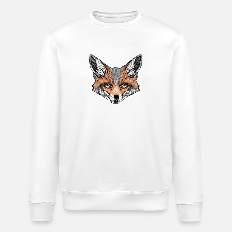 Fuchs mit tiefem Blick - Stanley/Stella Unisex Bio-Sweatshirt ROLLER - Weiß