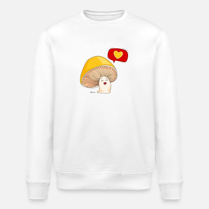 Champignon et amour - Sweat bio ROLLER Stanley/Stella Unisexe - blanc