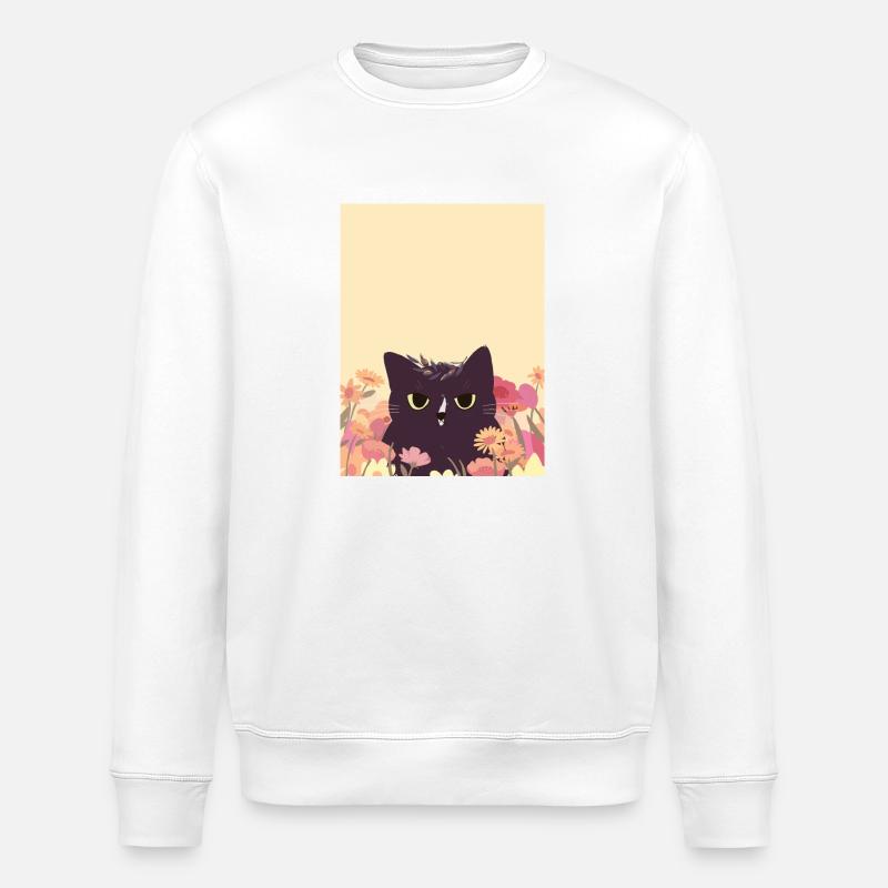 Chat - Sweat bio ROLLER Stanley/Stella Unisexe - blanc