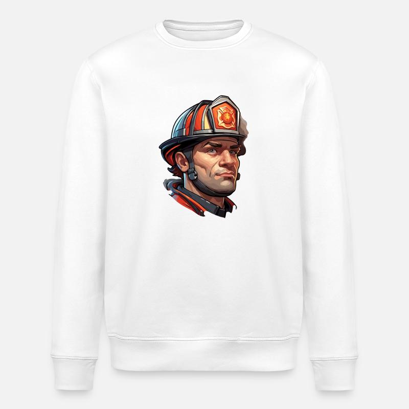 Firefighter / Fire / Fire / Extinguish / Hero - Stanley/Stella ROLLER Unisex Organic Sweatshirt - white