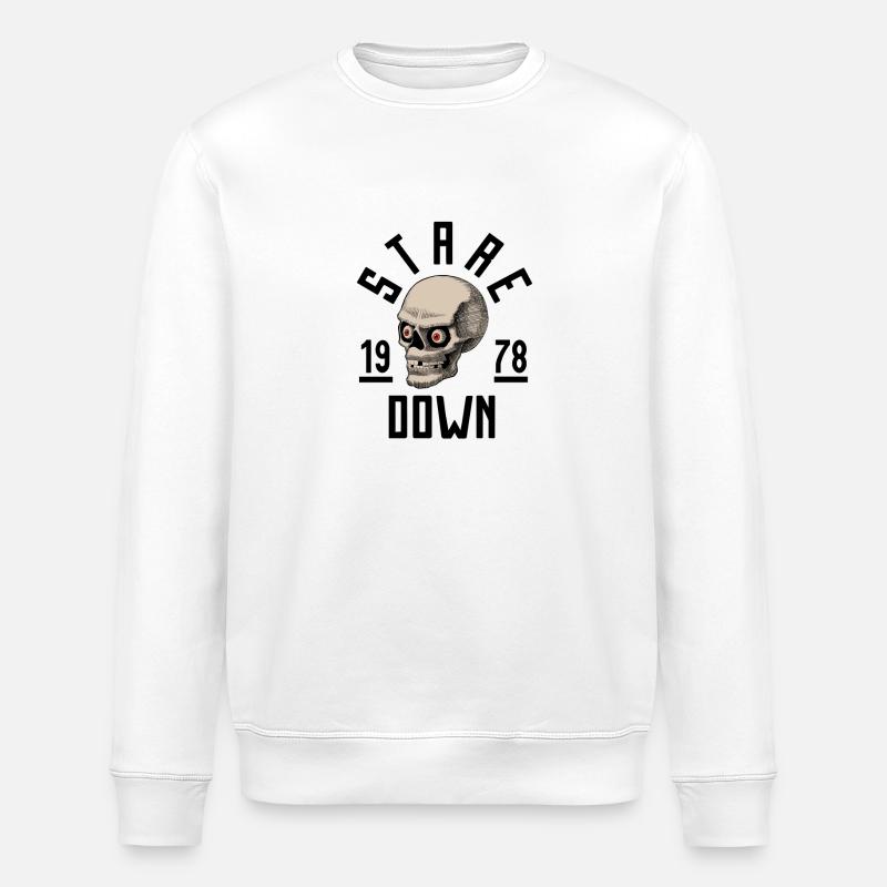 Crâne fixant - Sweat bio ROLLER Stanley/Stella Unisexe - blanc