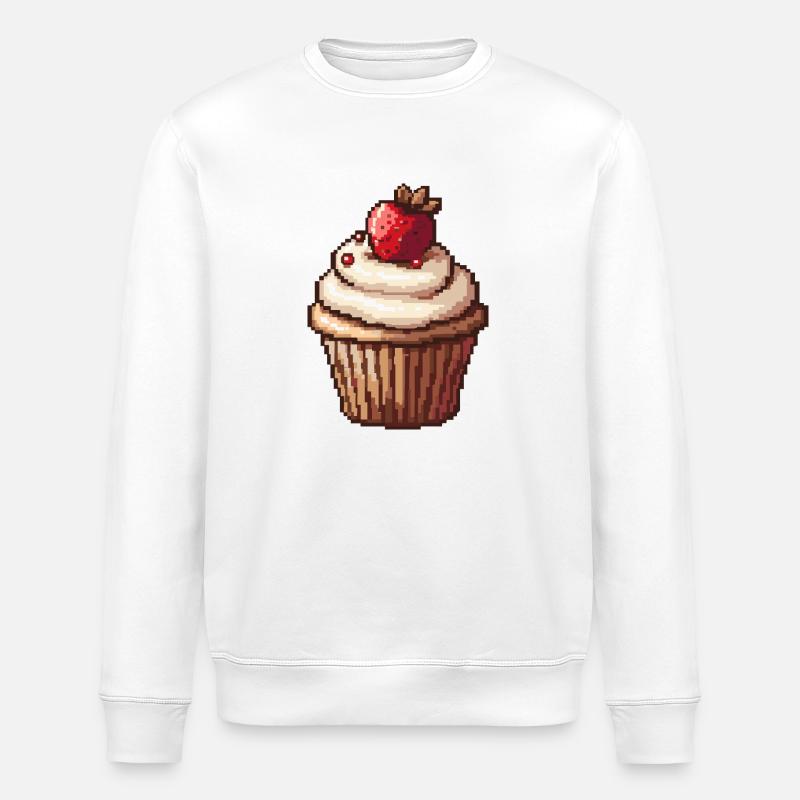 Muffin Pixel Icon - Stanley/Stella ROLLER Unisex Organic Sweatshirt - white