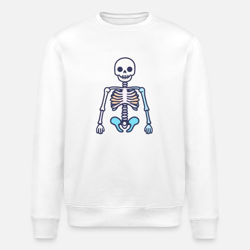 Skelett Halloween - Stanley/Stella Unisex Bio-Sweatshirt ROLLER - Weiß