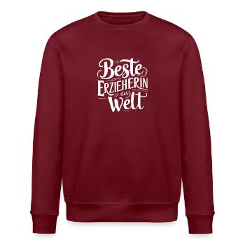 Beste Erzieherin Welt Dankeschön Anerkennung - Stanley/Stella Unisex Bio-Sweatshirt ROLLER - Weiß - Vorne - Nik (191cm)