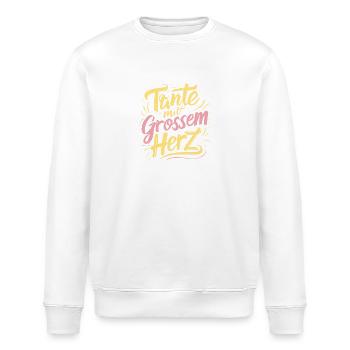 Tante Herz Spruch Liebe Familie Ehre Unikat - Stanley/Stella Unisex Bio-Sweatshirt ROLLER - Weiß - Vorne - Nik (191cm)