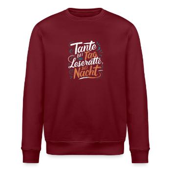 Tante-Tag Leseratte-Nacht Bücherliebe Tee Mug - Stanley/Stella Unisex Bio-Sweatshirt ROLLER - Weiß - Vorne - Nik (191cm)
