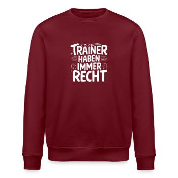 Trainer Haben Recht Lustige Coach Danke Fitness - Stanley/Stella Unisex Bio-Sweatshirt ROLLER - Weiß - Vorne - Nik (191cm)