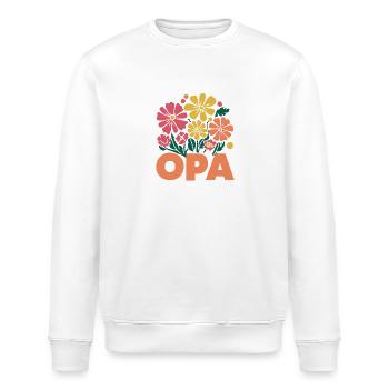 Opa Blumen Vintage: Bester Opa Geburtstag Du wirst - Stanley/Stella Unisex Bio-Sweatshirt ROLLER - Weiß - Vorne - Nik (191cm)