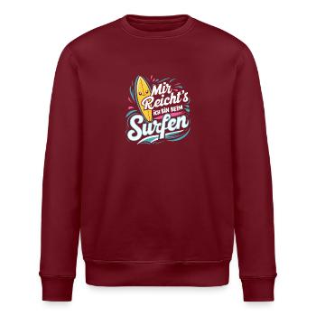Mir reicht's Surfen T-Shirt Wellenreiter Meer - Stanley/Stella Unisex Bio-Sweatshirt ROLLER - Weiß - Vorne - Nik (191cm)