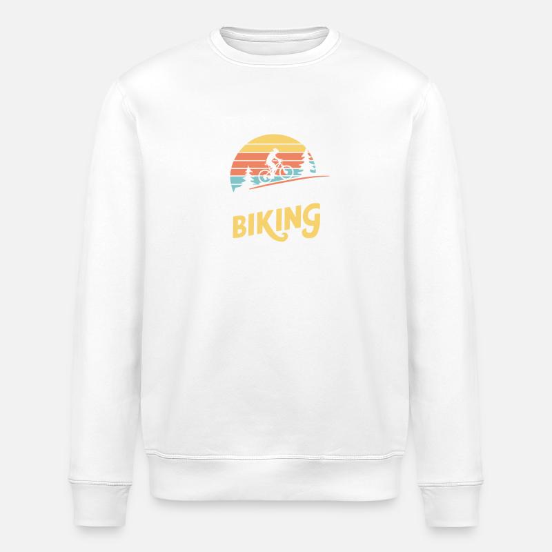 Mountain Biking Retro Coach - Stanley/Stella Unisex Bio-Sweatshirt ROLLER - Weiß