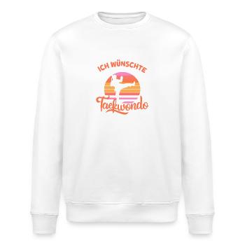 Ich wünschte, ich wäre beim Taekwondo Retro - Stanley/Stella Unisex Bio-Sweatshirt ROLLER - Weiß - Vorne - Nik (191cm)