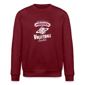 Nur ein Mädchen, das Volleyball, Lustig-Planet lie - Stanley/Stella Unisex Bio-Sweatshirt ROLLER - Weiß - Vorne - Nik (191cm)
