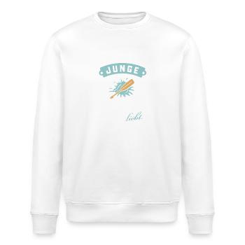 Kanu-Junge Liebe Paddeln Wasser Abenteuer Geschenk - Stanley/Stella Unisex Bio-Sweatshirt ROLLER - Weiß - Vorne - Nik (191cm)