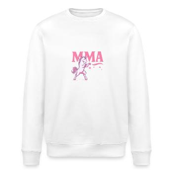 MMA-Einhorn-Shirt Kampfsport Geschenkidee - Stanley/Stella Unisex Bio-Sweatshirt ROLLER - Weiß - Vorne - Nik (191cm)