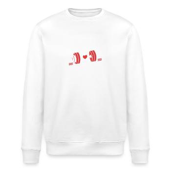 Fitness-Hantel-Shirt Workout Kraft Unikat Fan - Stanley/Stella Unisex Bio-Sweatshirt ROLLER - Weiß - Vorne - Nik (191cm)