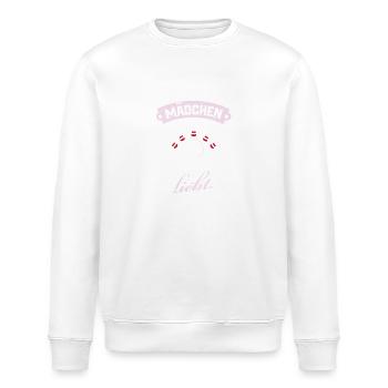 Mädchen liebt Bowling Kegeln Sport Fan Geschenk - Stanley/Stella Unisex Bio-Sweatshirt ROLLER - Weiß - Vorne - Nik (191cm)