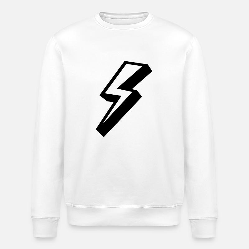 lightning thunder sky - Stanley/Stella ROLLER Unisex Organic Sweatshirt - white