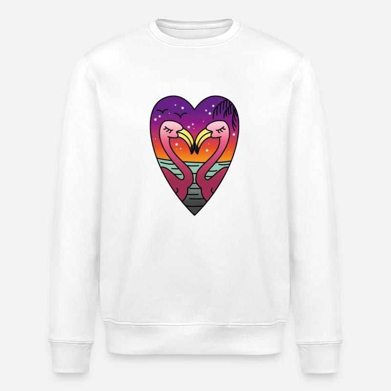 Flamingos - Stanley/Stella Unisex Bio-Sweatshirt ROLLER - Weiß