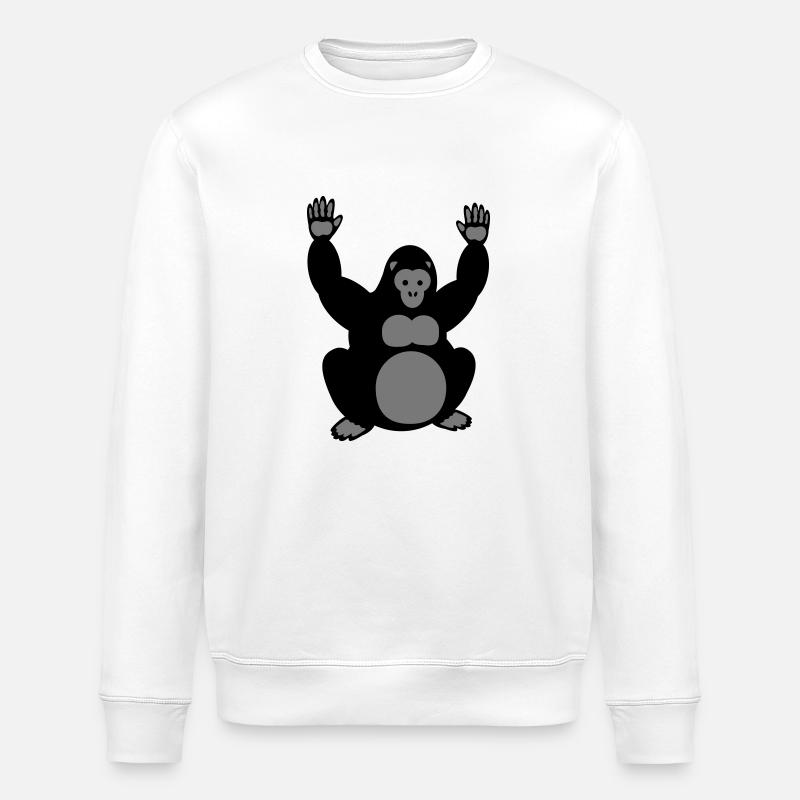 Gorilla Hände hoch 2 - Stanley/Stella Unisex Bio-Sweatshirt ROLLER - Weiß
