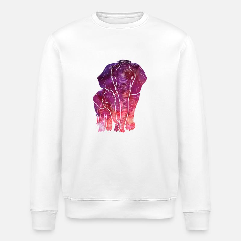 Kids Elephant Wasserfarbe - Stanley/Stella Unisex Bio-Sweatshirt ROLLER - Weiß