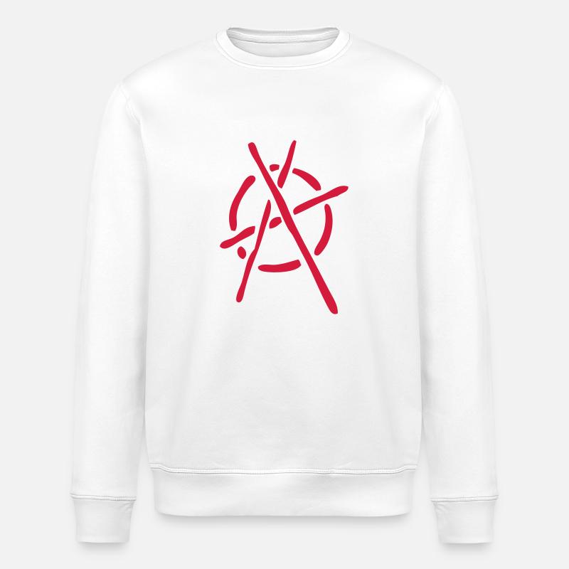 anarchy logo stencil - Sweat bio ROLLER Stanley/Stella Unisexe - blanc