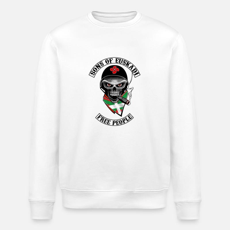 basque biker design - Stanley/Stella ROLLER Unisex Organic Sweatshirt - white