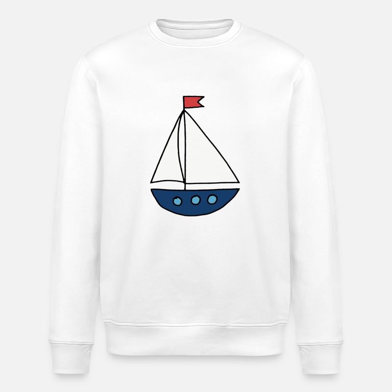 Segelboot - Stanley/Stella Unisex Bio-Sweatshirt ROLLER - Weiß