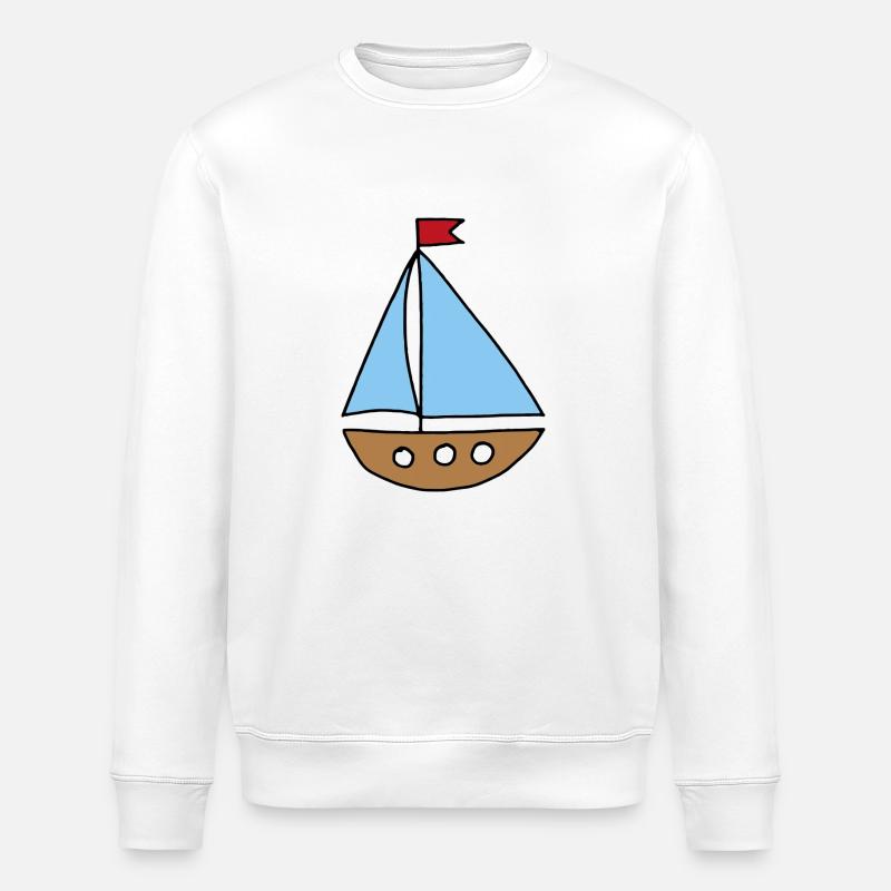 Segelboot - Stanley/Stella Unisex Bio-Sweatshirt ROLLER - Weiß