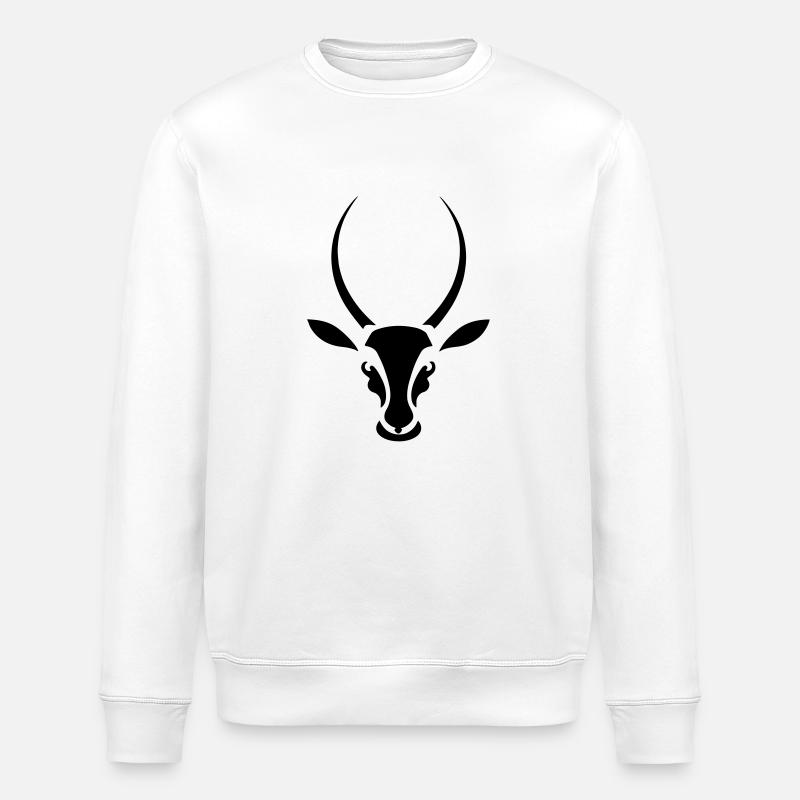 Springbock Antilope Südafrika - Stanley/Stella Unisex Bio-Sweatshirt ROLLER - Weiß