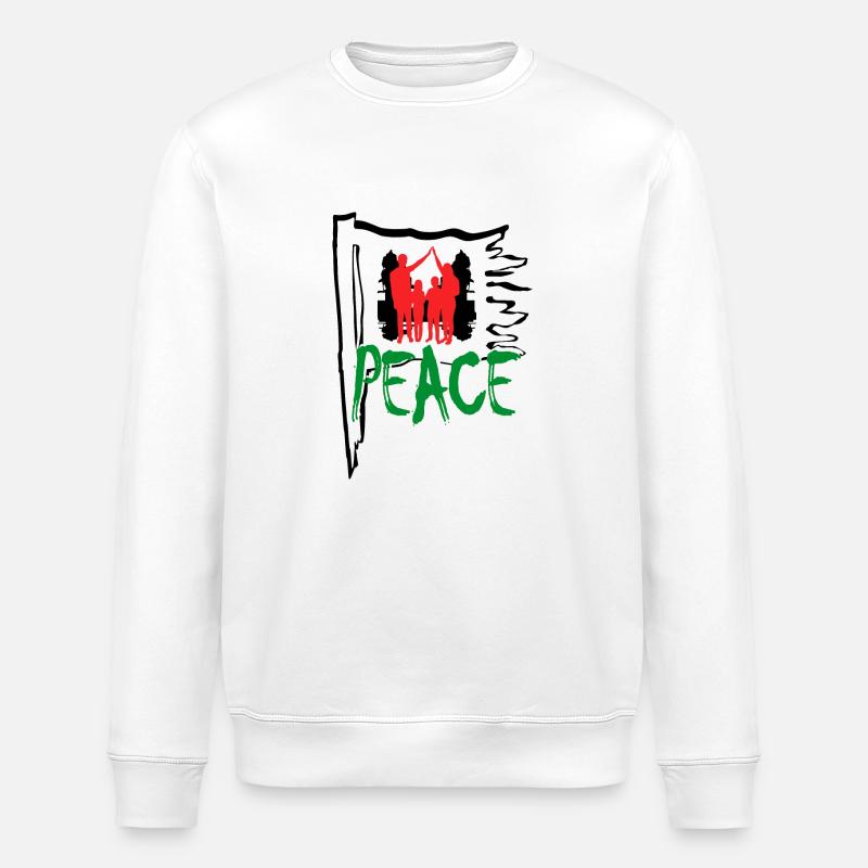 Frieden Israel - Stanley/Stella Unisex Bio-Sweatshirt ROLLER - Weiß