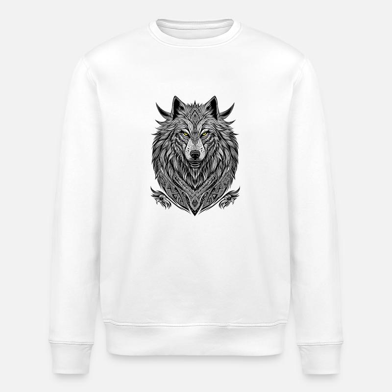 Loup blanc - Sweat bio ROLLER Stanley/Stella Unisexe - blanc